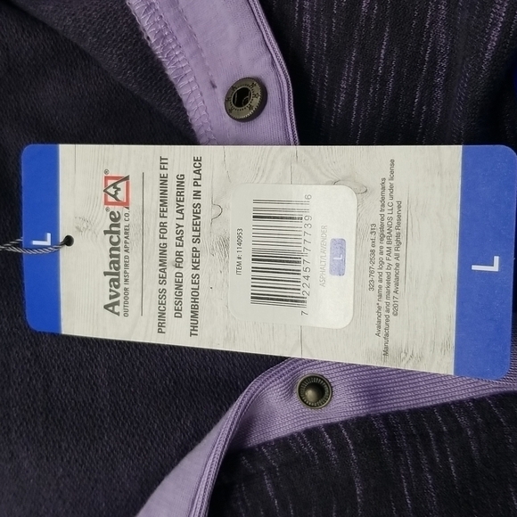 Avalanche Womens Large Loma Sweatshirt Purple Pull Over Quarter Snap Button NEW - Picture 11 of 14